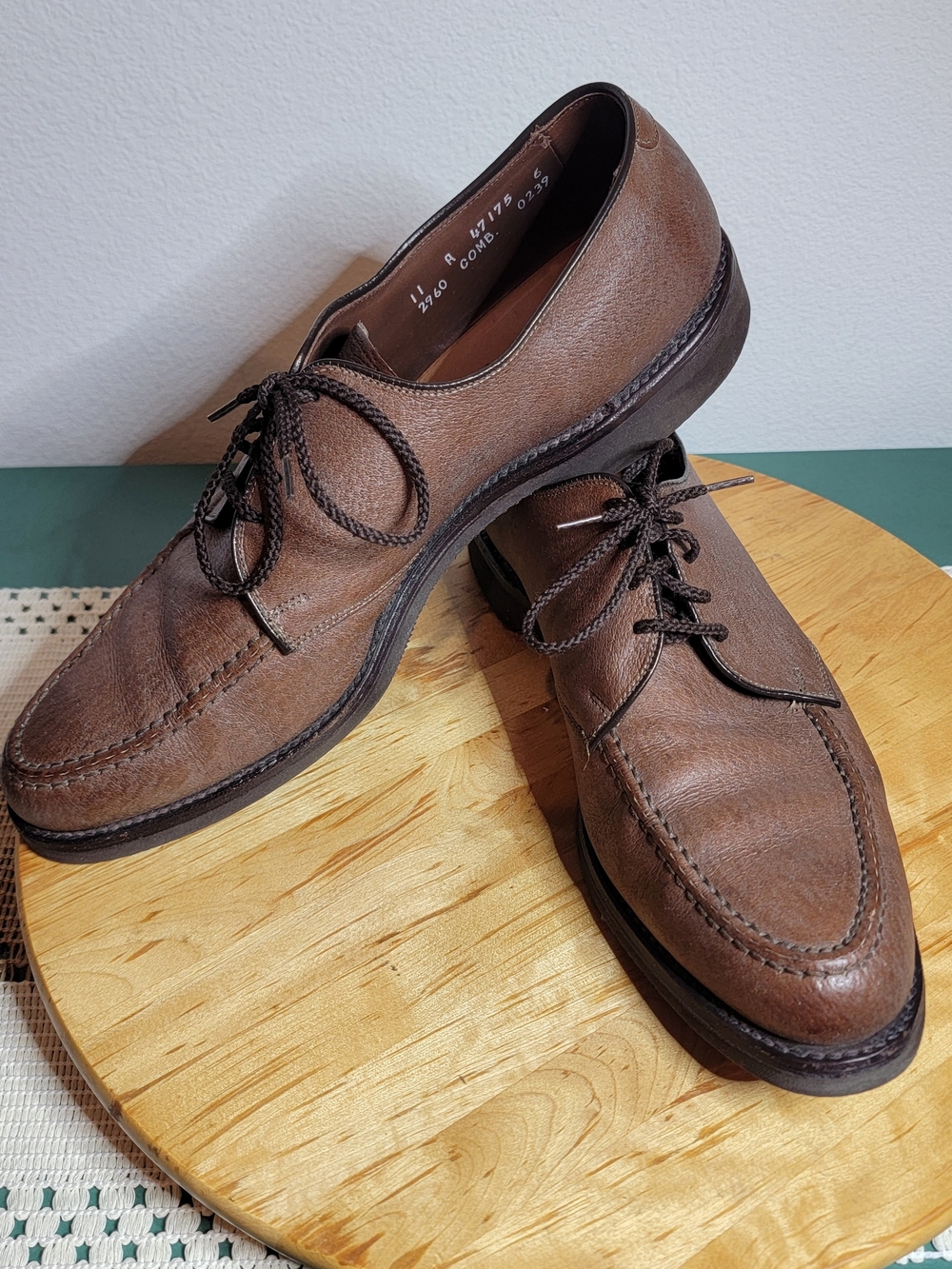 Allen EDMONDS Classic Brown Men's Leather Lace-Up Shoes 11A